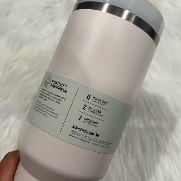 NWT Stanley Flowstate Adventure Quencher H2.0 Travel Tumbler 40 Oz Rose Quartz - Picture 3 of 7